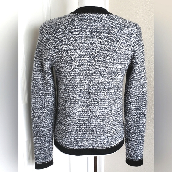 ANN TAYLOR LOFT CARDIGAN SZ XS BLACK GRAY WHITE - Picture 3 of 7